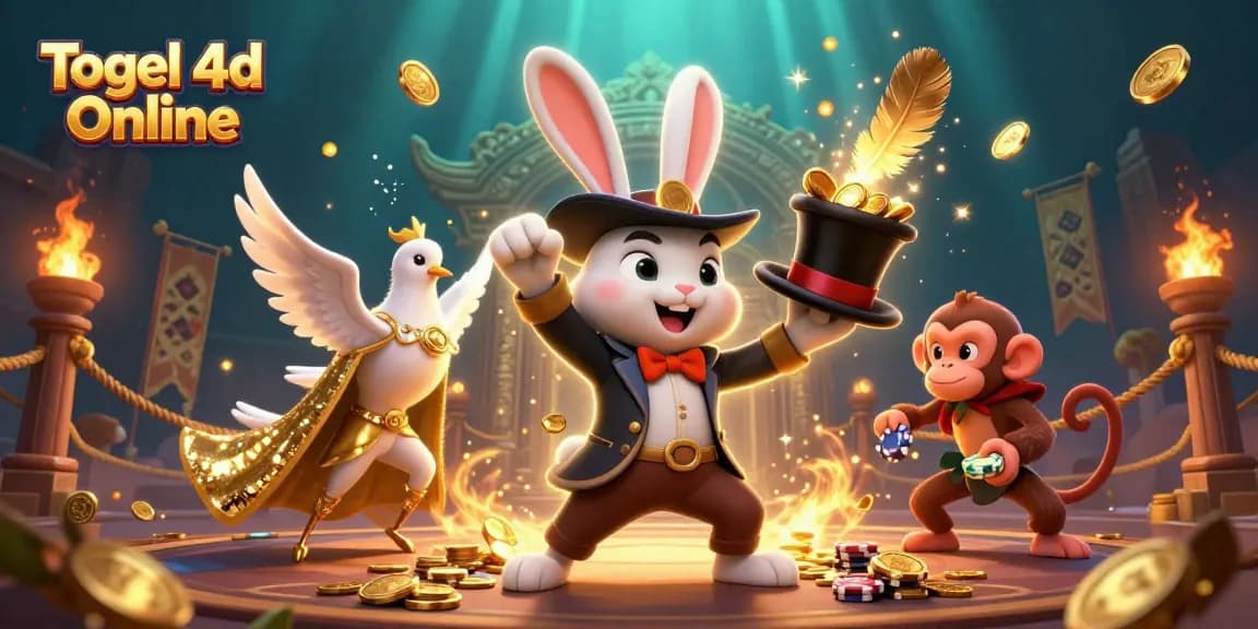 Experience the thrill of Togel 4d Online with a vibrant casino illustration showcasing enchanting characters.