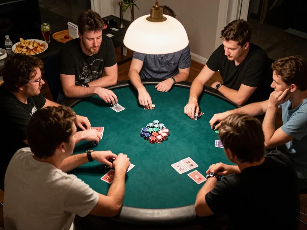 Engaged players enjoying poker while representing the renowned Thương hiệu 79king in a social gathering.