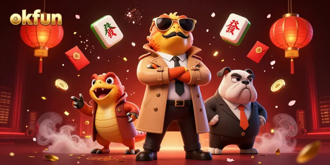 Experience the thrill of okfun with cartoon raptors sneaking into a VIP casino lounge.