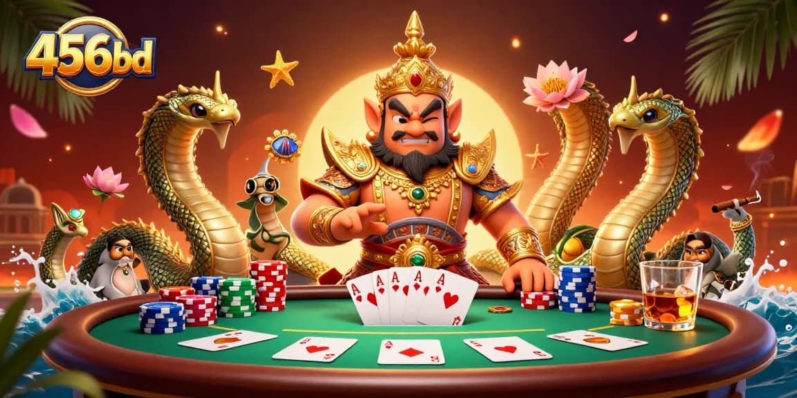 Experience an exciting poker match with 456bd's unique characters and dynamic game elements.