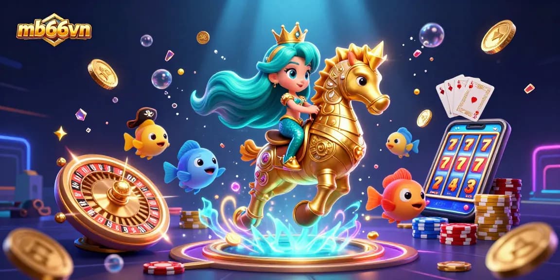Experience the enchanting mb66vn casino realm with a vibrant mermaid scene and captivating game elements.
