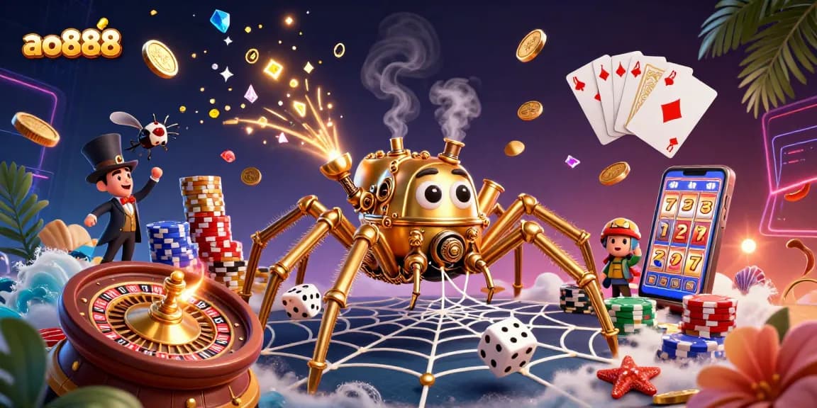 Experience ao888's thrilling gambling adventure with dynamic casino elements and vibrant energy.