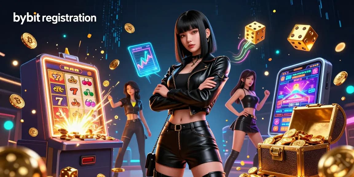 Experience bybit registration with a stunning representation of a futuristic crypto casino adventure.