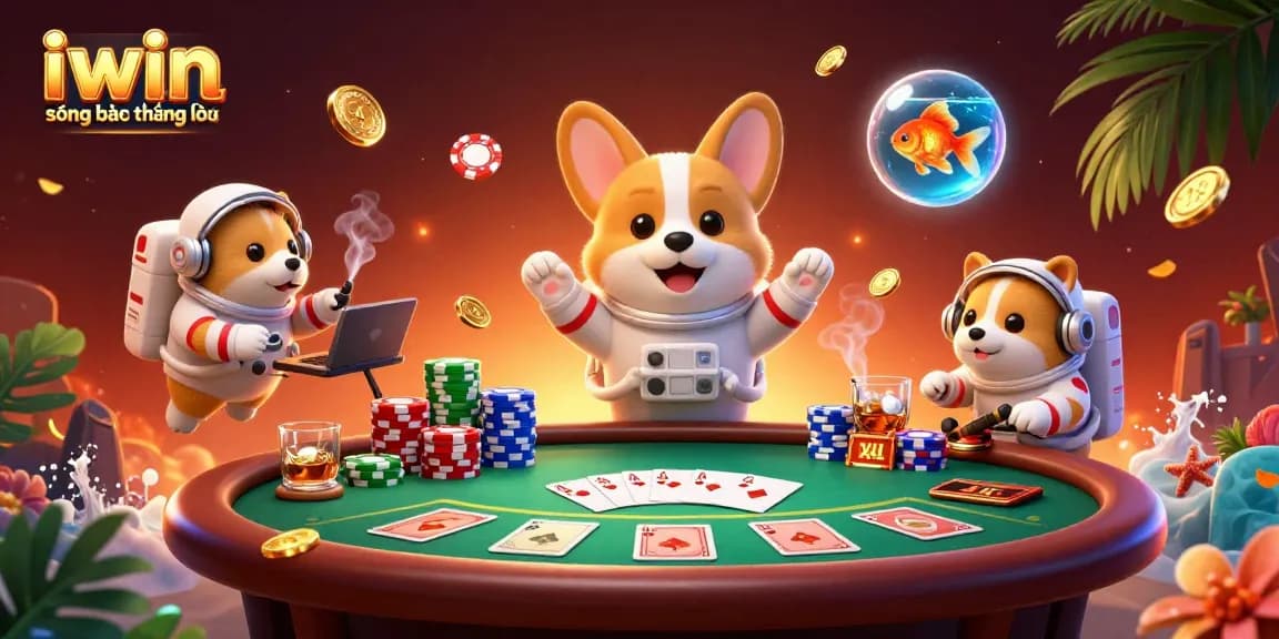 Engage in the iwin sòng bạc thượng lưu experience with dynamic gambling elements in a 3D illustration.