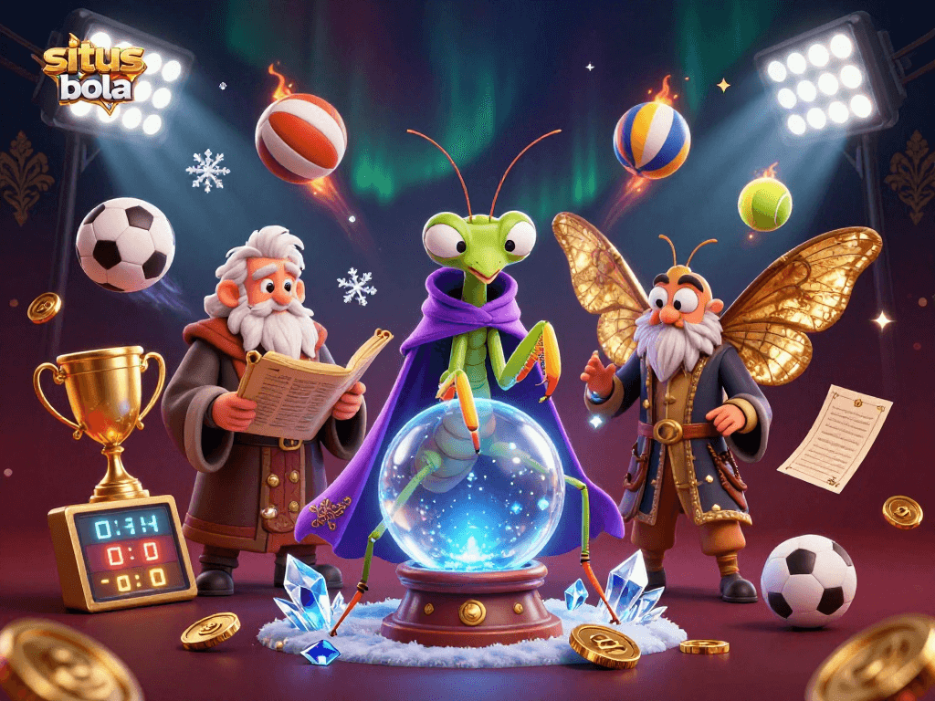 Betting strategies and insights converge in this vibrant illustration, featuring situs bola elements.