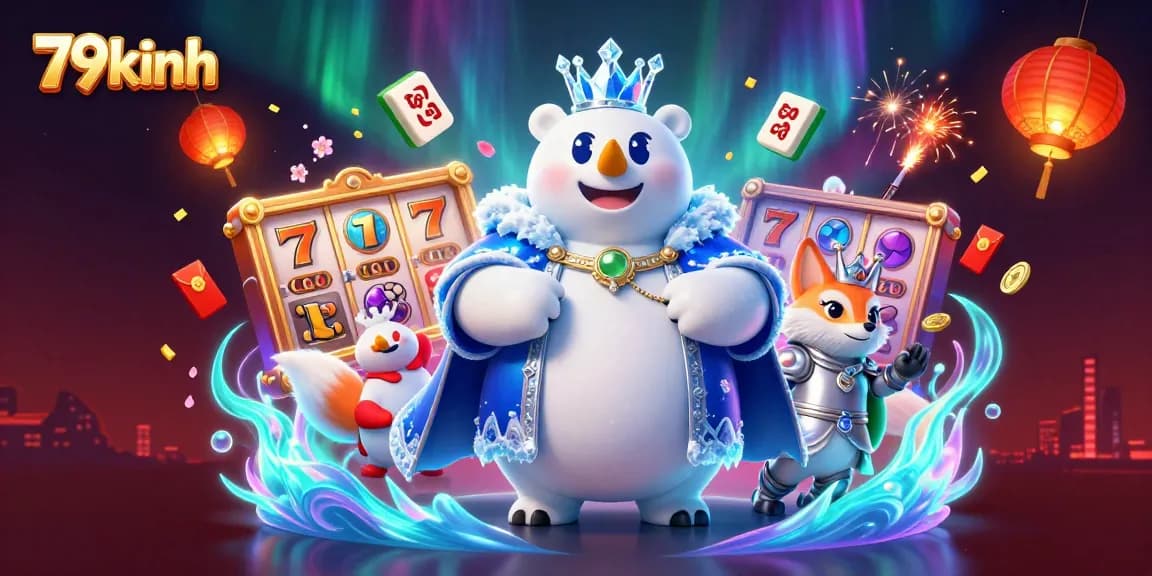 Engage with thrilling slot games at 79kinh, featuring vibrant 3D characters and iconic symbols.