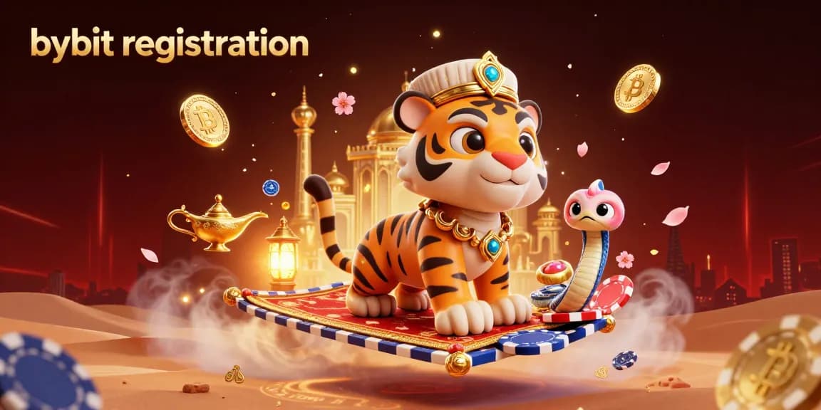 Experience bybit registration with vibrant crypto elements in a dynamic 3D casino scene.