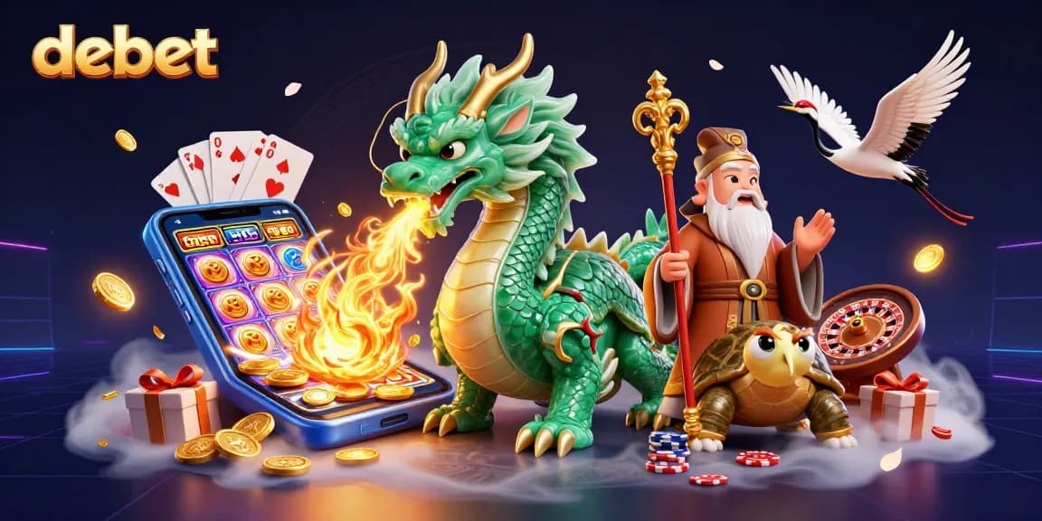 Experience thrilling gaming action with debet, featuring dynamic casino elements and vibrant characters.