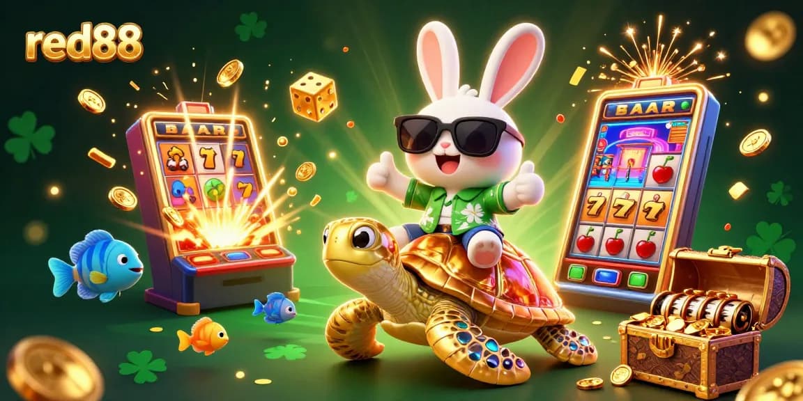 Experience the thrill of red88 with a colorful jackpot celebration in a vibrant casino scene.