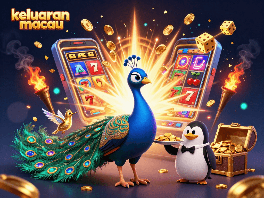 Engage with keluaran macau's thrilling slots as a majestic peacock presents golden gaming insights.