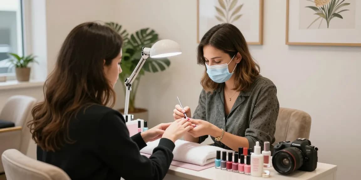 Expert manicure service at Paradise Nail Beauty salon showcasing stylish ambiance and high-quality nail products.