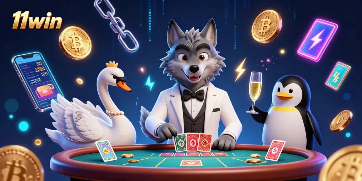 Engage with 11win's vibrant casino scene featuring charming characters and dynamic elements.