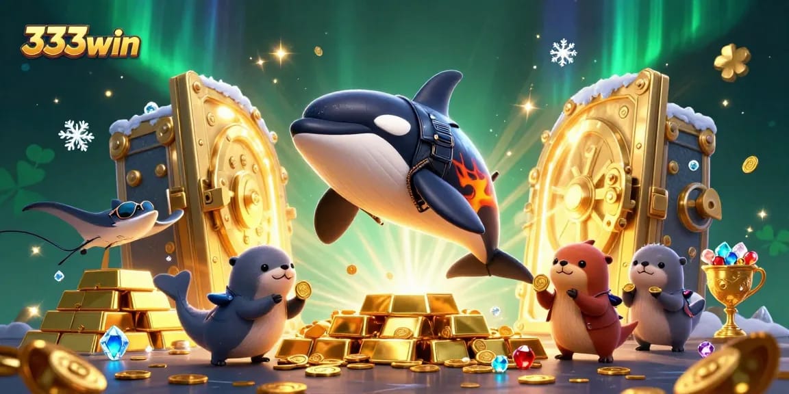 Catch big wins with 333win in this vibrant underwater treasure-hunting scene.