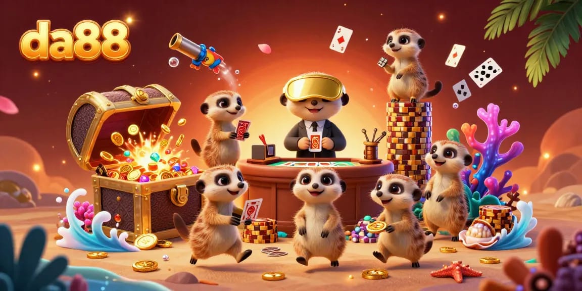 Join the daring meerkats at da88 as they steal chips in an underwater casino adventure.