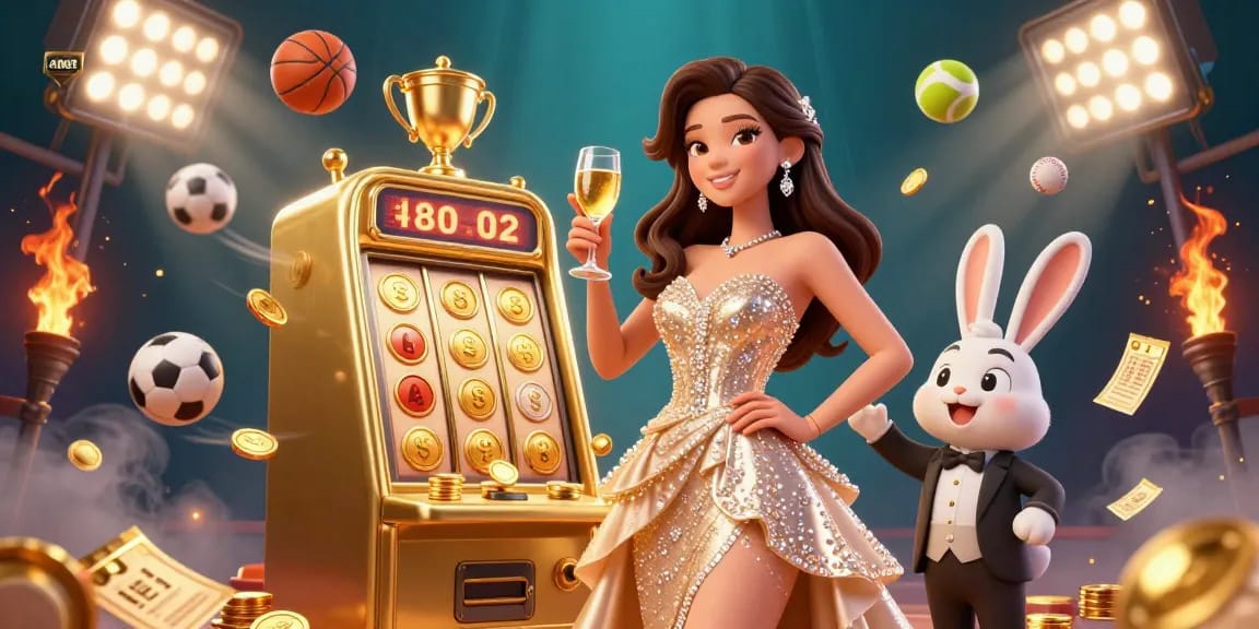 Experience the thrill with MM88 in an ultra-detailed 3D casino scene with dynamic elements and a thrilling jackpot.