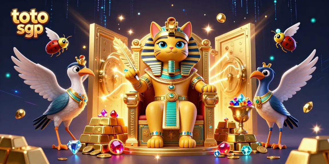 Engage in exciting toto sgp lottery draws with vibrant characters and gold-filled treasures.
