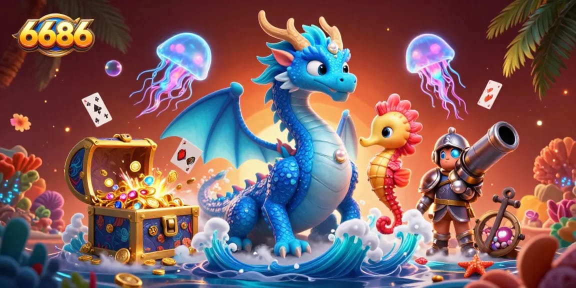 Experience the magic of 6686 with an epic underwater adventure featuring dragons and treasure.