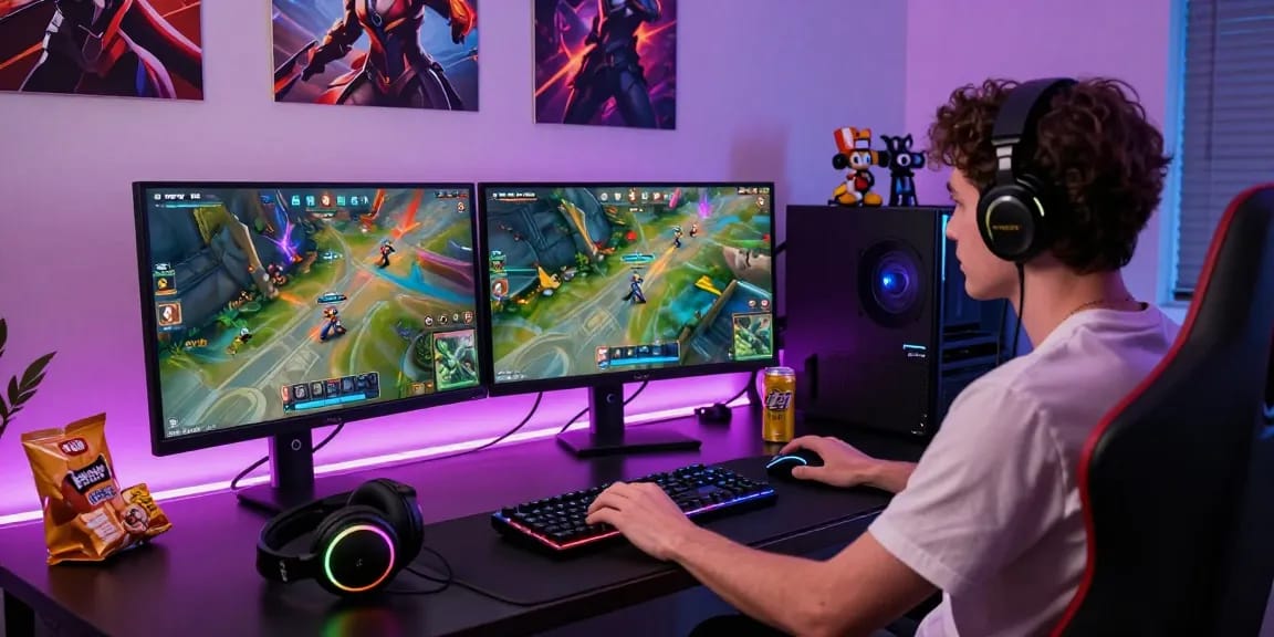 Player using Overwatch 2 Hacks in an immersive gaming setup