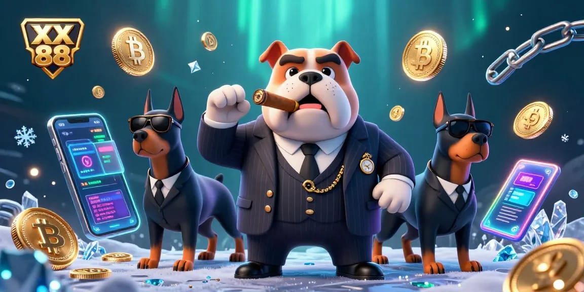 Engage with the vibrant XX 88 casino adventure featuring a mafia bulldog and Doberman bodyguards.
