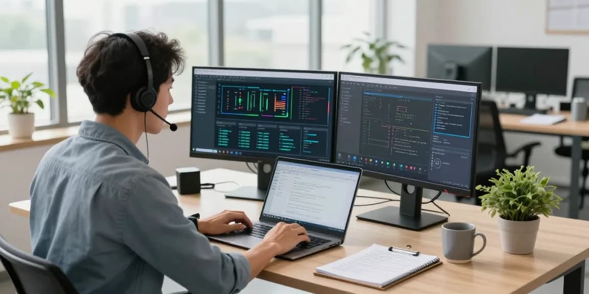Efficient small business IT support services in a modern office setting with technicians assisting clients.