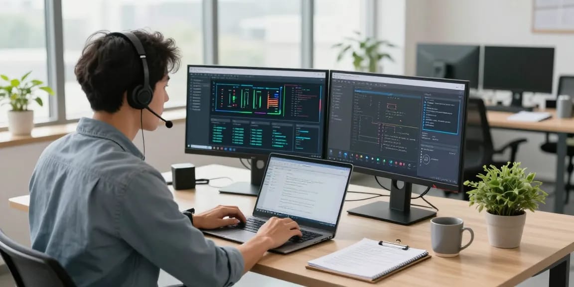 Efficient small business IT support services in a modern office setting with technicians assisting clients.