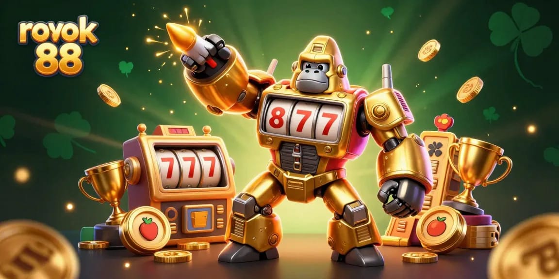 Experience the thrill with rokok 88 in a vibrant 3D slot machine-themed scene featuring dynamic elements.