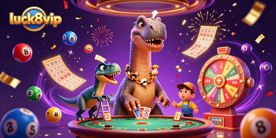 Engage in thrilling fun at luck8vip with vibrant casino elements and interactive characters.