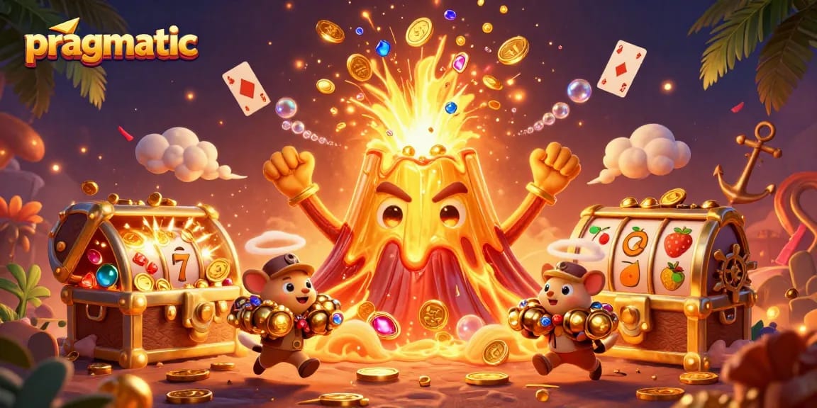Tunjukkan betapa menariknya taruhan pragmatic dengan volcano emas yang meletus menghadirkan koin dan harta dalam kasino online.