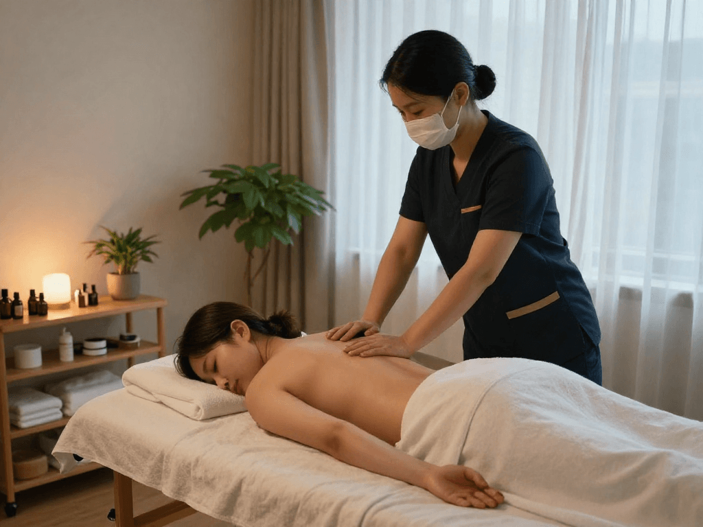 Experience relaxing 안산출장마사지 with a professional therapist in a serene home setting.