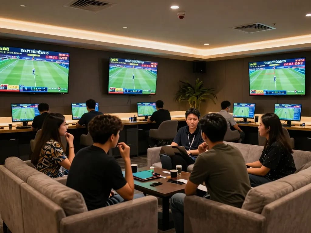 ประเมินอัตราต่อรอง m88 ทางเข้าสํารอง ในเลานจ์การเดิมพันกีฬาที่เต็มไปด้วยพลังพร้อมหน้าจอการแข่งขันสด