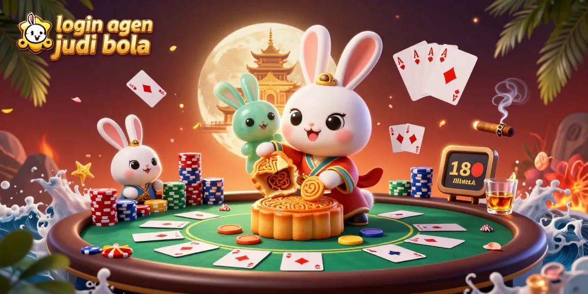 Join the excitement at login agen judi bola with a festive moonlit poker scene revealing treasures.
