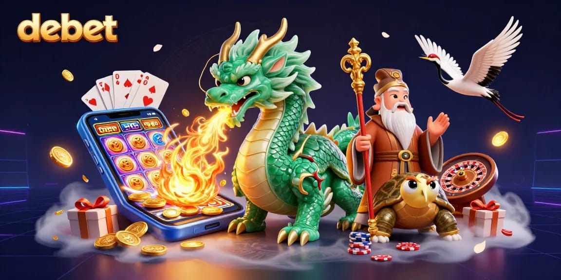 Experience thrilling gaming action with debet, featuring dynamic casino elements and vibrant characters.