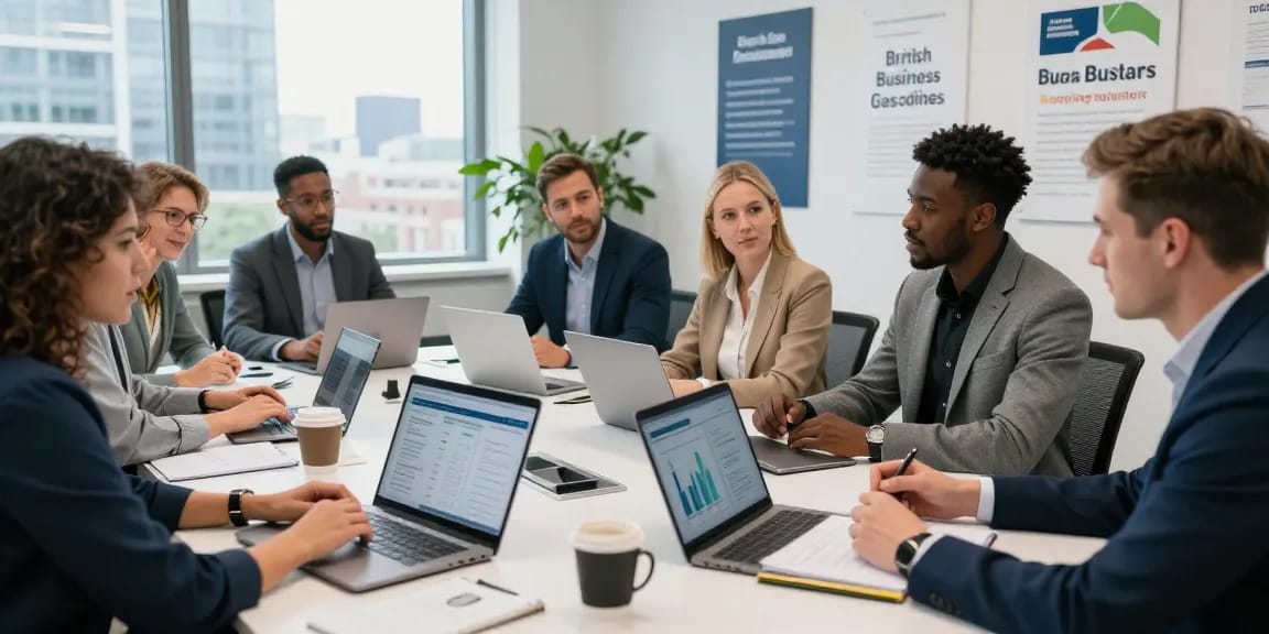 Collaborative team exploring British Gas business gas solutions in a modern office setting.