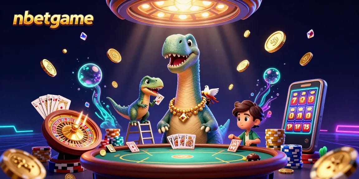 Engage in thrilling gameplay at nbetgame casino with a unique dinosaur-themed scene.