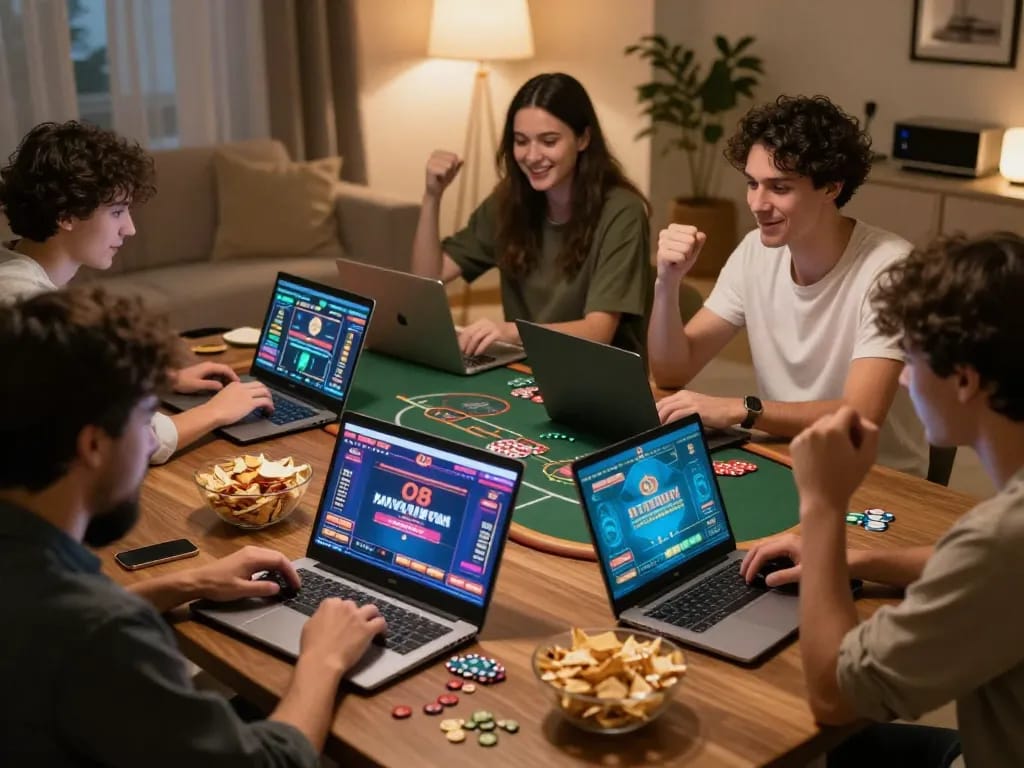Players enjoy O8 online gaming experience, strategizing while engaging in poker