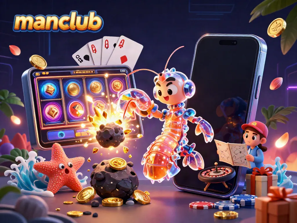 Experience winning excitement with manclub's immersive online gambling adventure featuring dynamic casino elements.