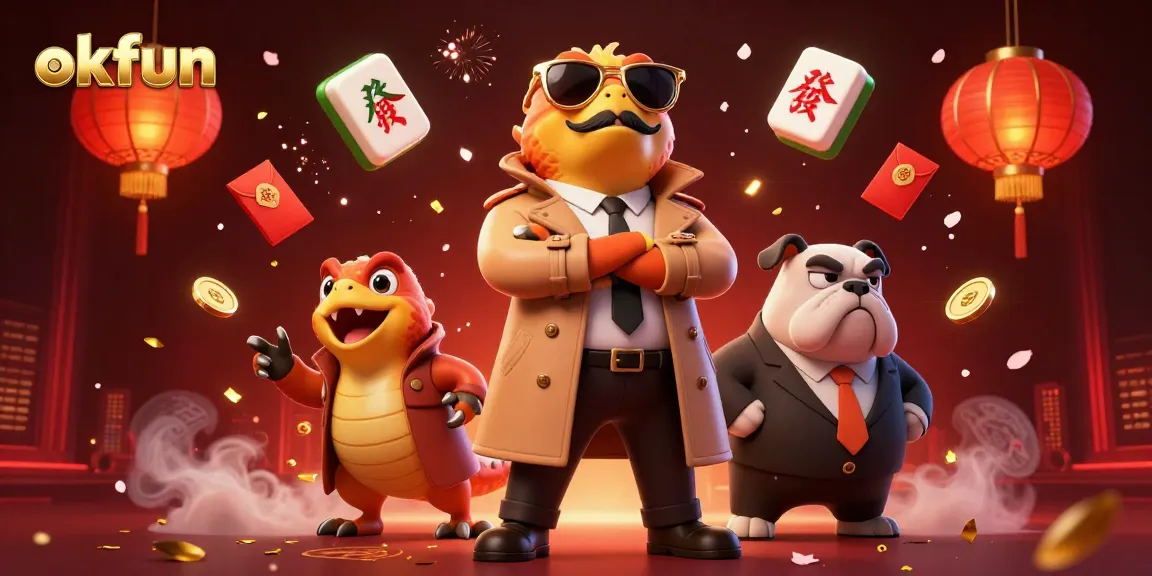 Experience the thrill of okfun with cartoon raptors sneaking into a VIP casino lounge.