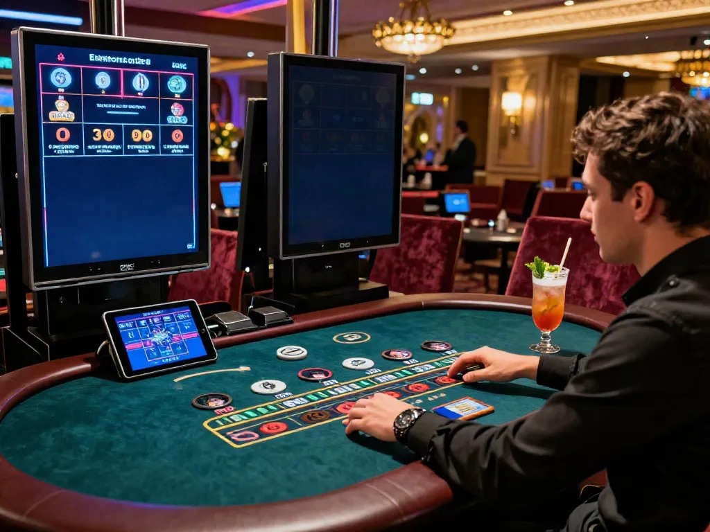 man88 online gaming excitement with players at live baccarat table.