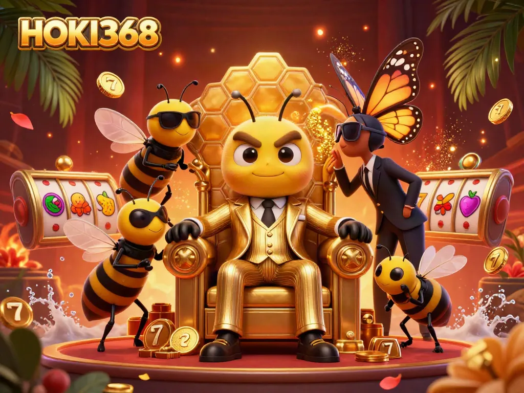 Experience premium 3D entertainment with HOKI368's vibrant casino scene featuring lively characters and elements.