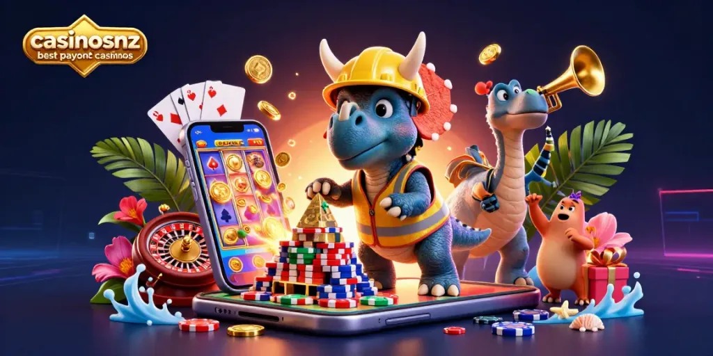 Celebrate at casinosnz best payout casinos with thrilling poker chip stacks and festive gaming elements.