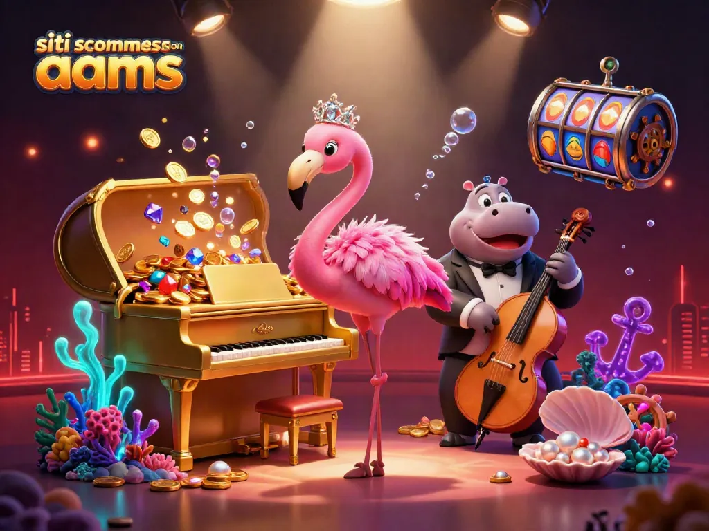 I migliori siti scommesse non aams presentano un'illustrazione 3D vivace con elementi di casinò e personaggi colorati.