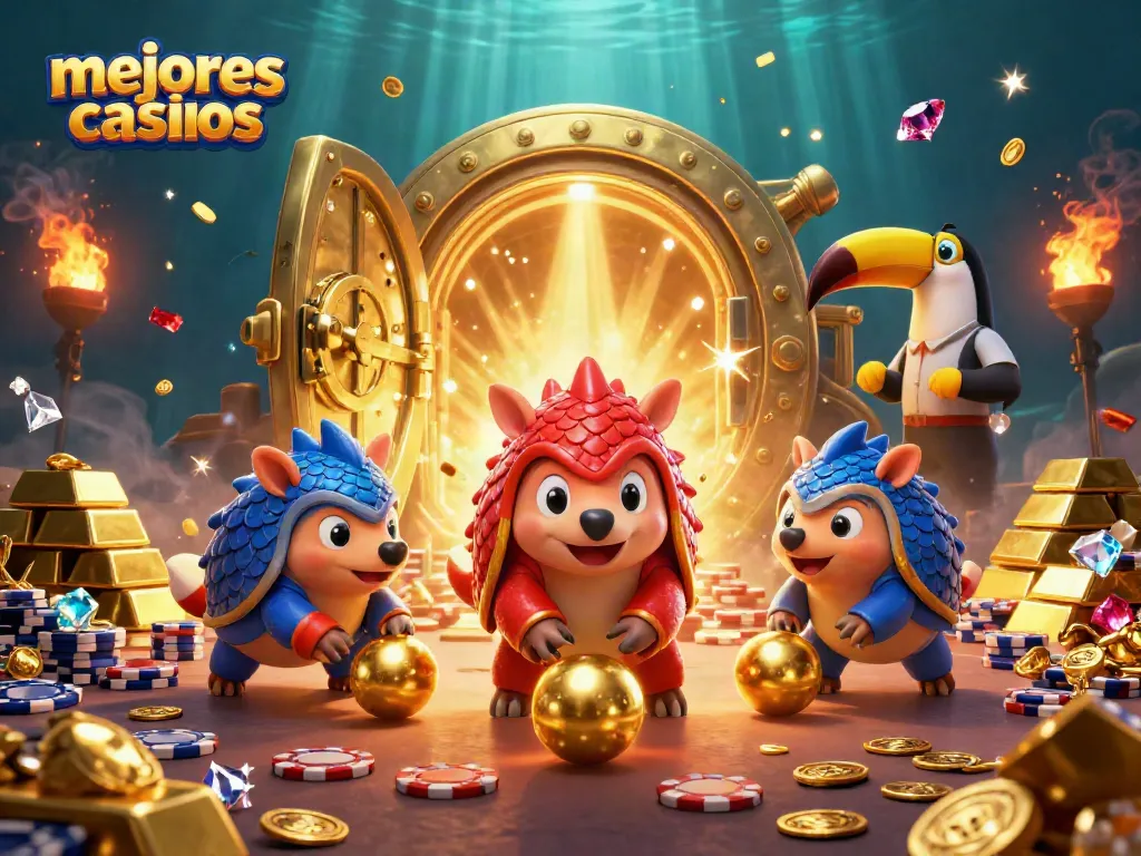Juega y gana en los mejores casinos mientras compiten pangolines en un vibrante mundo de oro.