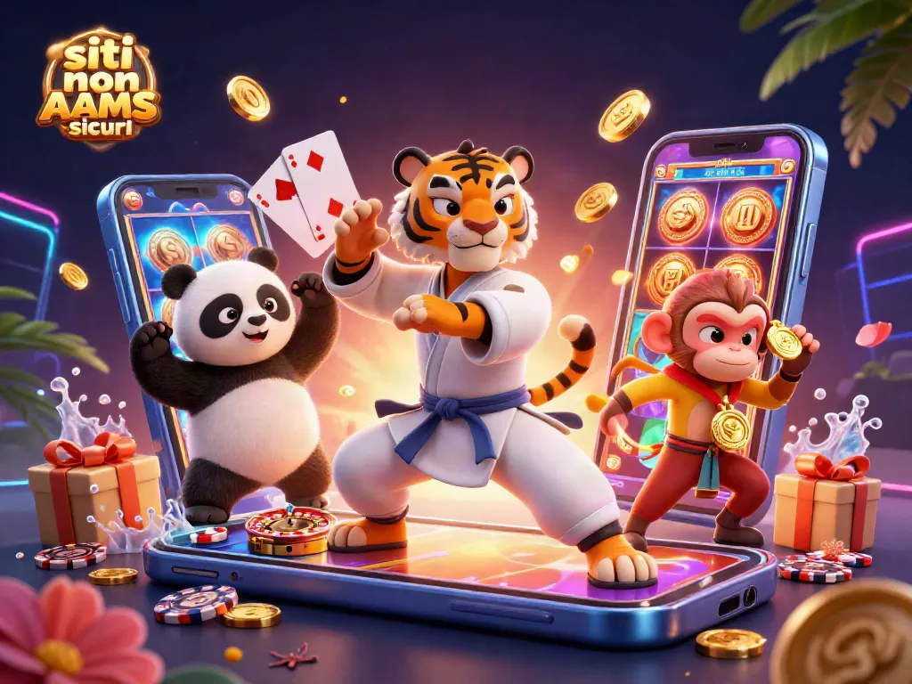 Scopri i siti non AAMS sicuri con un tigre maestro del kung fu e giochi d'azzardo vibranti.