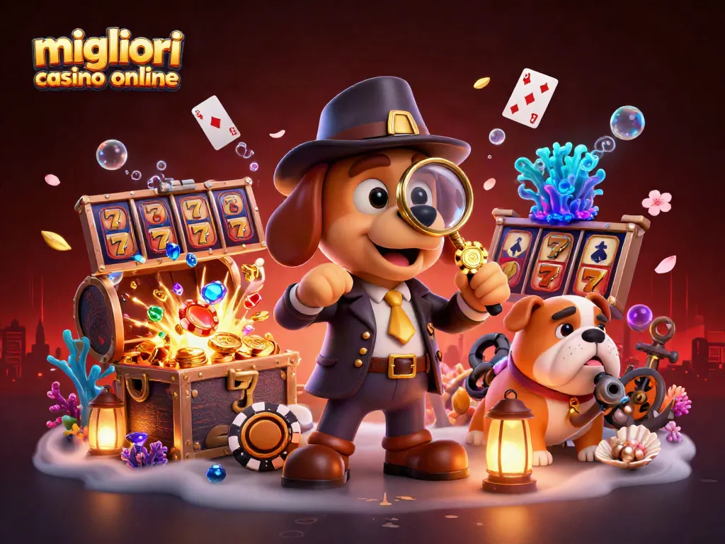 Giocare nei migliori casino online con un detective in cerca di indizi tra slot e tesori sottomarini.