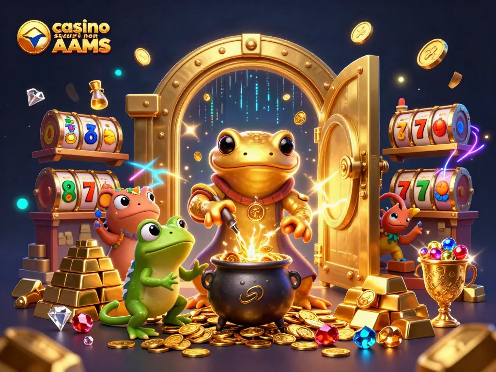 Scopri i casinò sicuri non AAMS attraverso un'illustrazione di un'alchimista e un ranocchio nel mondo del gioco.