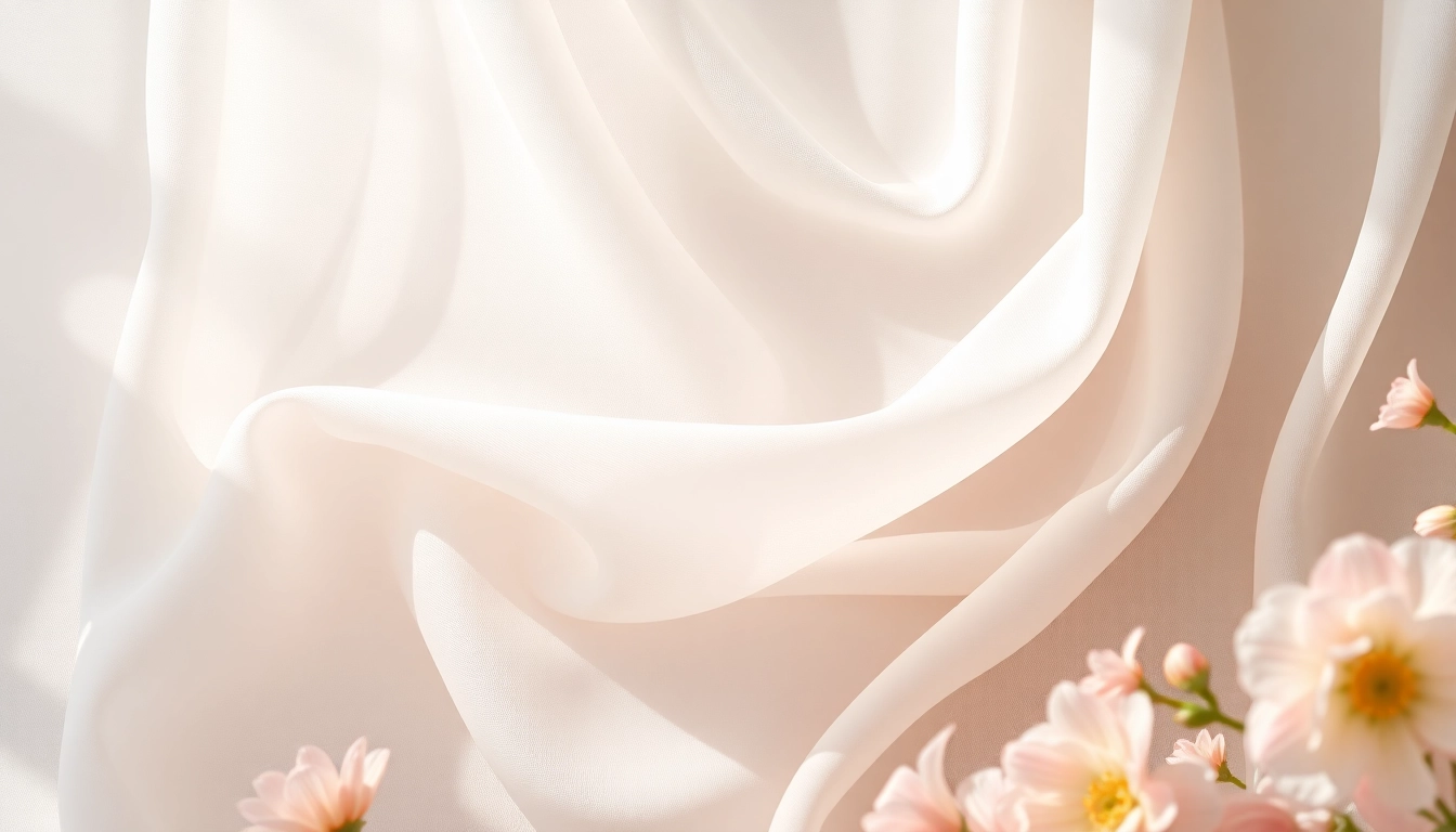 Chiffon stof toont delicate draping in een sfeervolle setting met natuurlijke verlichting.