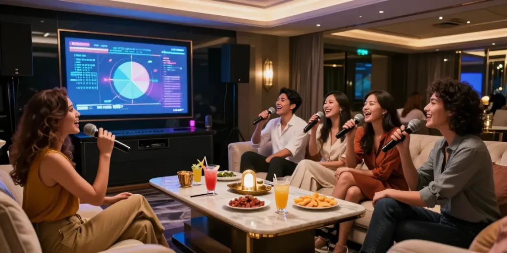 강남달토에서 즐거운 노래 시간과 고급스러운 분위기