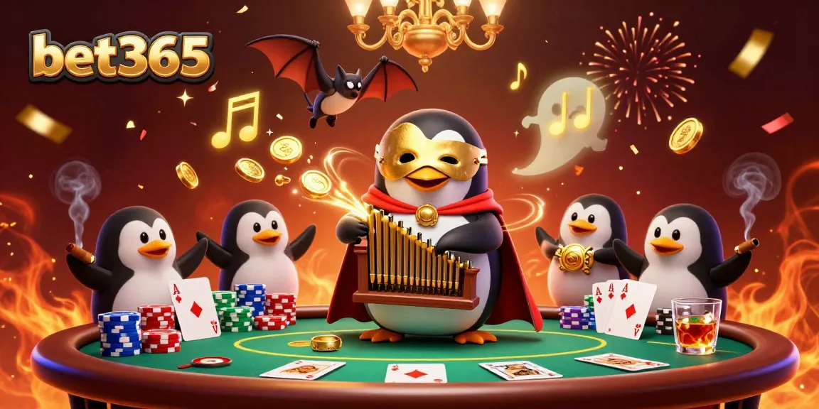 Experience thrilling betting moments at bet365 with a colorful, animated casino scene.