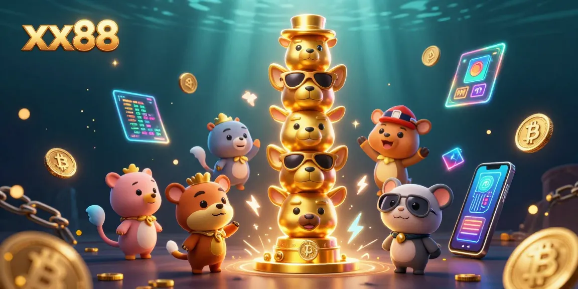 Win big with xx 88 in an exciting 3D casino illustration featuring golden totem casino symbols.