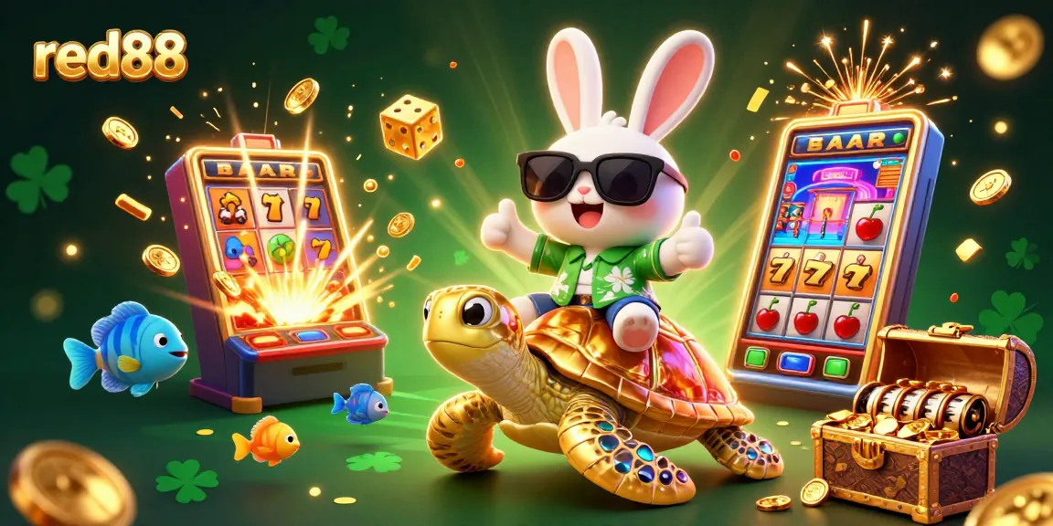 Experience the thrill of red88 with a colorful jackpot celebration in a vibrant casino scene.
